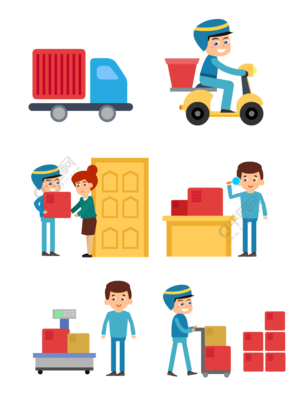 卡通快递货物运输矢量素材模板免费下载_ai格式_1024像素_编号28854812